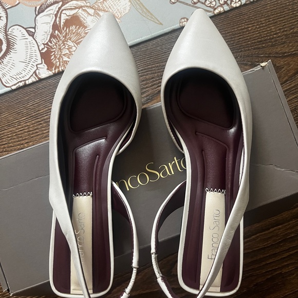 New Franco Sarto Tyra Slate Low Heel Slingbacks 5 - Picture 3 of 8